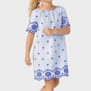 NWOT Gymboree Girls Bon Voyage Eyelet Shift Dress, Size 8